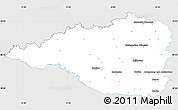 Silver Style Simple Map of Znojmo, single color outside