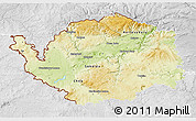 Physical 3D Map of Karlovarský kraj, lighten, desaturated