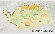 Physical 3D Map of Karlovarský kraj, lighten, semi-desaturated