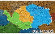Political 3D Map of Karlovarský kraj, darken