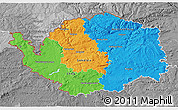 Political 3D Map of Karlovarský kraj, desaturated