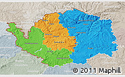 Political 3D Map of Karlovarský kraj, lighten, semi-desaturated
