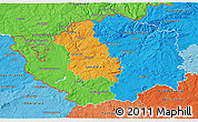 Political 3D Map of Karlovarský kraj, political shades outside