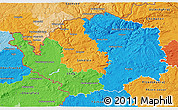 Political 3D Map of Karlovarský kraj