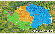 Political 3D Map of Karlovarský kraj, satellite outside