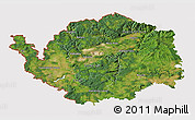 Satellite 3D Map of Karlovarský kraj, cropped outside