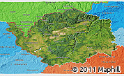 Satellite 3D Map of Karlovarský kraj, political shades outside