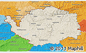 Shaded Relief 3D Map of Karlovarský kraj, political outside