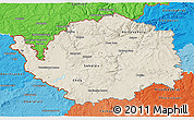 Shaded Relief 3D Map of Karlovarský kraj, political shades outside