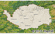 Shaded Relief 3D Map of Karlovarský kraj, satellite outside