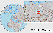 Gray Location Map of Karlovarský kraj