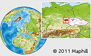 Physical Location Map of Karlovarský kraj, highlighted country