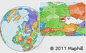 Political Location Map of Karlovarský kraj, highlighted country