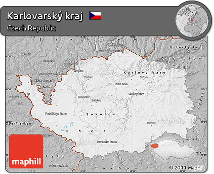 Gray Map of Karlovarský Kraj
