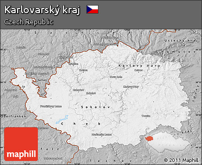 Gray Map of Karlovarský Kraj