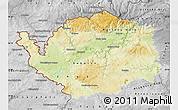 Physical Map of Karlovarský kraj, desaturated