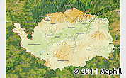 Physical Map of Karlovarský kraj, satellite outside