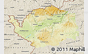 Physical Map of Karlovarský kraj, shaded relief outside