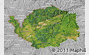 Satellite Map of Karlovarský kraj, lighten, desaturated