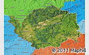 Satellite Map of Karlovarský kraj, political shades outside