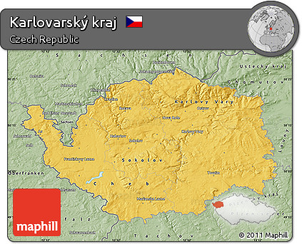 Savanna Style Map of Karlovarský Kraj