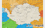 Shaded Relief Map of Karlovarský kraj, political outside