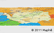 Physical Panoramic Map of Karlovarský kraj, political outside