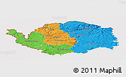 Political Panoramic Map of Karlovarský kraj, cropped outside