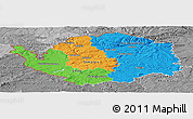 Political Panoramic Map of Karlovarský kraj, desaturated
