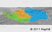 Political Panoramic Map of Karlovarský kraj, desaturated