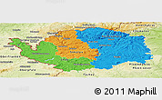 Political Panoramic Map of Karlovarský kraj, physical outside