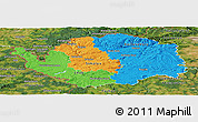 Political Panoramic Map of Karlovarský kraj, satellite outside