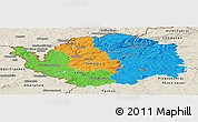 Political Panoramic Map of Karlovarský kraj, shaded relief outside