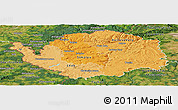 Political Shades Panoramic Map of Karlovarský kraj, satellite outside