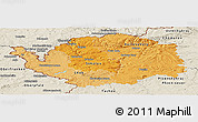 Political Shades Panoramic Map of Karlovarský kraj, shaded relief outside