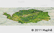 Satellite Panoramic Map of Karlovarský kraj, lighten