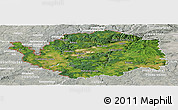 Satellite Panoramic Map of Karlovarský kraj, lighten, semi-desaturated