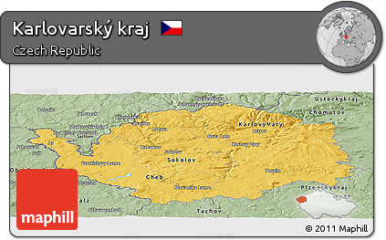 Savanna Style Panoramic Map of Karlovarský Kraj