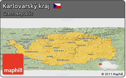 Savanna Style Panoramic Map of Karlovarský Kraj