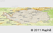 Shaded Relief Panoramic Map of Karlovarský kraj, physical outside