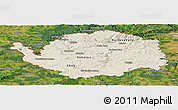 Shaded Relief Panoramic Map of Karlovarský kraj, satellite outside