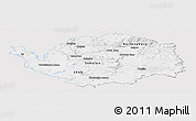 Silver Style Panoramic Map of Karlovarský kraj, single color outside