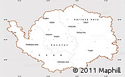Classic Style Simple Map of Karlovarský kraj, cropped outside