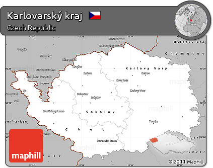Gray Simple Map of Karlovarský Kraj