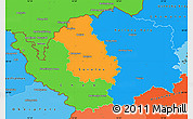 Political Simple Map of Karlovarský kraj, political shades outside