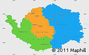 Political Simple Map of Karlovarský kraj, single color outside