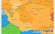 Political Shades Simple Map of Karlovarský kraj, political outside