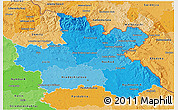 Political Shades 3D Map of Královéhradecký kraj