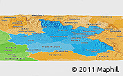 Political Shades Panoramic Map of Královéhradecký kraj