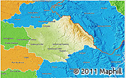 Physical 3D Map of Rychnov n.K., political outside